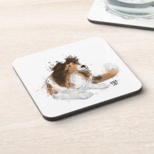 Sheldon de Sheltie Bier Onderzetter (Linkerzijde)