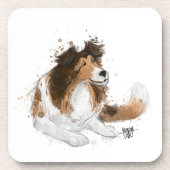 Sheldon de Sheltie Bier Onderzetter (Voorkant)