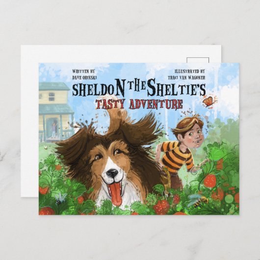 Sheldon de Sheltie Briefkaart (Voorkant / Achterkant)