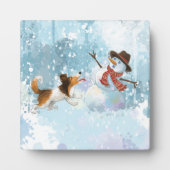 Sheldon de Sheltie en de Sneeuwman Fotoplaat (Voorkant)