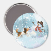 Sheldon de Sheltie en de Sneeuwman Magneet (Voorkant / Achterkant)