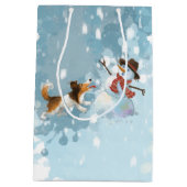 Sheldon de Sheltie en de Sneeuwman Medium Cadeauzakje (Achterkant)