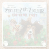 Sheldon de Sheltie Glazen Onderzetter (Achterkant)