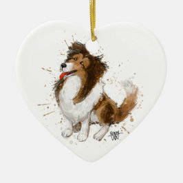 Sheldon de Sheltie Keramisch Ornament