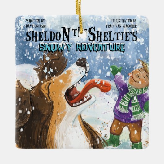 Sheldon de Sheltie Keramisch Ornament (Voorkant)