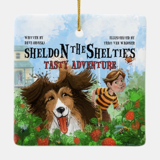 Sheldon de Sheltie Keramisch Ornament (Achterkant)