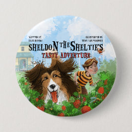 Sheldon de Sheltie Ronde Button 7,6 Cm