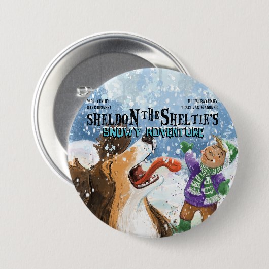 Sheldon de Sheltie Ronde Button 7,6 Cm (Voorkant /achterkant)