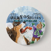 Sheldon de Sheltie Ronde Button 7,6 Cm (Voorkant)