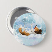 Sheldon de Sheltie speelt in de sneeuw Ronde Button 7,6 Cm (Voorkant /achterkant)