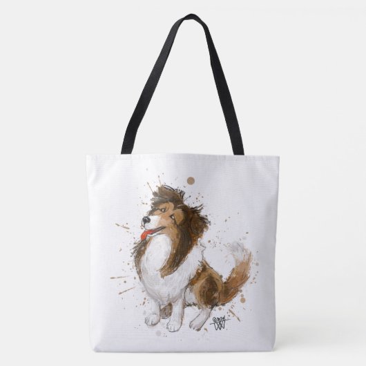 Sheldon de Sheltie Tote Bag (Voorkant)