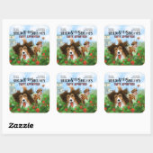Sheldon de Sheltie Vierkante Sticker (Vel)