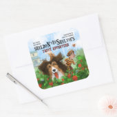 Sheldon de Sheltie Vierkante Sticker (Envelop)