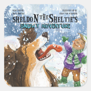 Sheldon de Sheltie Vierkante Sticker