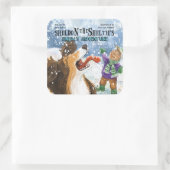 Sheldon de Sheltie Vierkante Sticker (Tas)