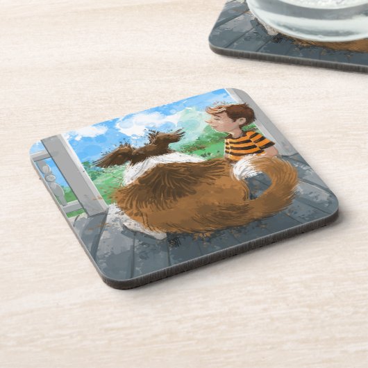 Sheldon en David ontspannen Bier Onderzetter (Linkerzijde)