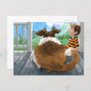 Sheldon en David ontspannen Briefkaart