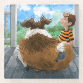 Sheldon en David ontspannen Glazen Onderzetter (Voorkant)