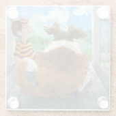 Sheldon en David ontspannen Glazen Onderzetter (Achterkant)