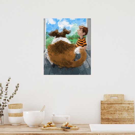 Sheldon en David ontspannen Poster (Keuken)