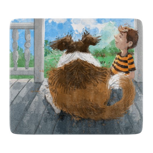 Sheldon en David ontspannen Snijplank (Voorkant)