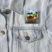 Sheldon en David ontspannen Vierkante Button 5,1 Cm (In situ)
