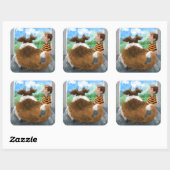 Sheldon en David ontspannen Vierkante Sticker (Vel)