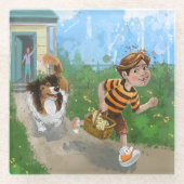 Sheldon en Davie Adventure Glazen Onderzetter (Voorkant)