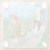 Sheldon en Davie Adventure Glazen Onderzetter (Achterkant)