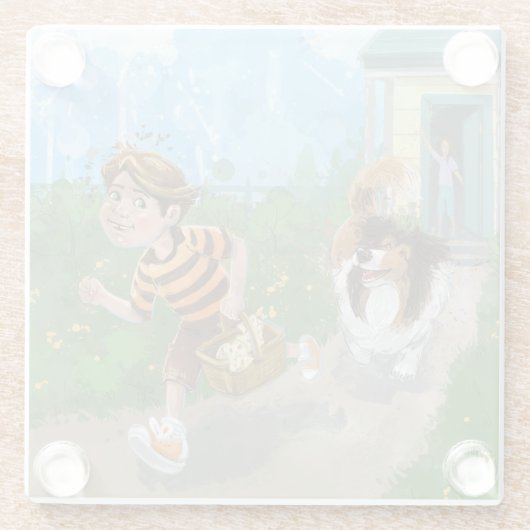 Sheldon en Davie Adventure Glazen Onderzetter (Achterkant)