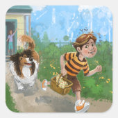 Sheldon en Davie Adventure Vierkante Sticker (Voorkant)