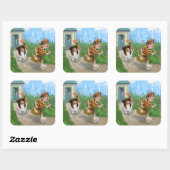 Sheldon en Davie Adventure Vierkante Sticker (Vel)