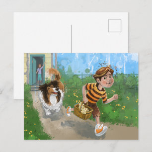 Sheldon en Davie Avontuur Briefkaart