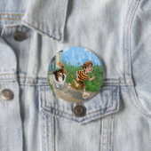 Sheldon en Davie Avontuur Ronde Button 7,6 Cm (In situ)