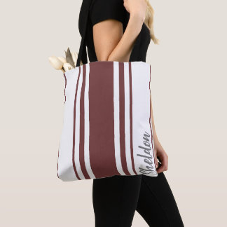 Sheldon Minimalistische Strepen Monogram Tote Bag