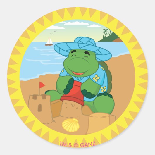 Sheldon on the Beach Ronde Sticker (Voorkant)