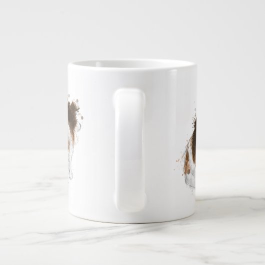 Sheldon op de Sheltie Three Poses Grote Koffiekop (Achterkant)