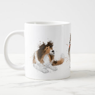 Sheldon op de Sheltie Three Poses Grote Koffiekop