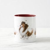 Sheldon op de Sheltie Three Poses Mok (Midden)