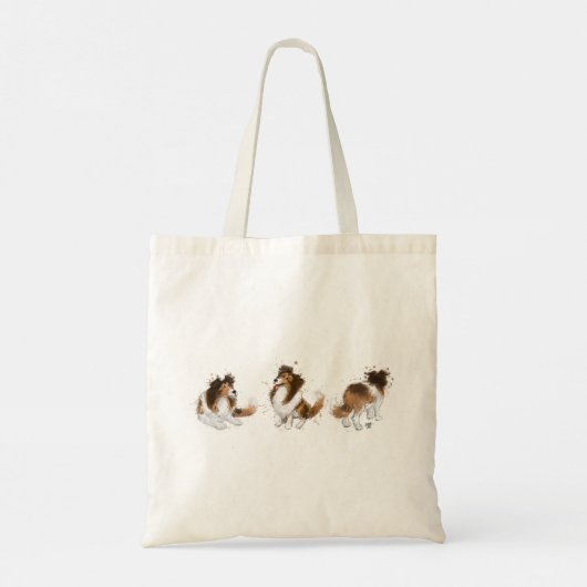Sheldon op de Sheltie Three Poses Tote Bag (Achterkant)