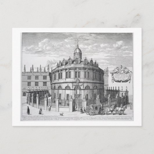 Sheldonian Theater, Oxford, uit 'Oxonia Illustrat' Briefkaart (Voorkant)