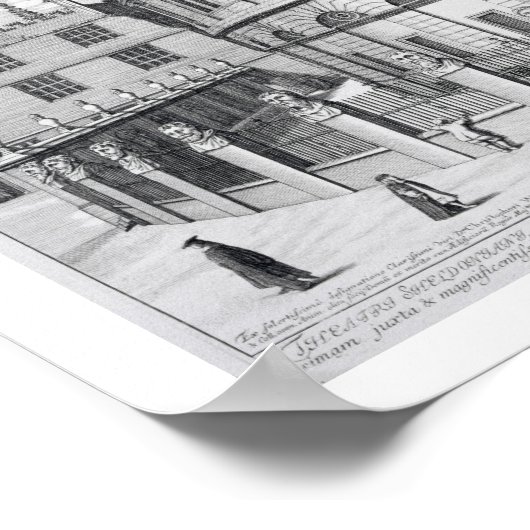 Sheldonian Theater, Oxford, uit 'Oxonia Illustrat' Poster (Hoek)