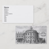 Sheldonian Theater, Oxford, uit 'Oxonia Illustrat' Visitekaartje (Voorkant / Achterkant)