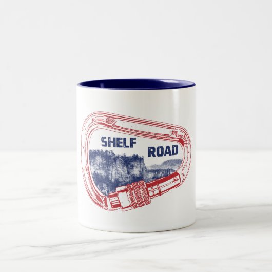 Shelf Road Klim Carabiner Tweekleurige Koffiemok (Center)