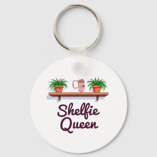 Shelfie Queen - Het selfie-moment van de Plant-lie Sleutelhanger