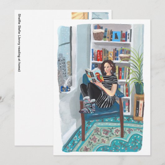 Shelfie Selfie (Jeny lezen thuis) Kaart (Voorkant / Achterkant)