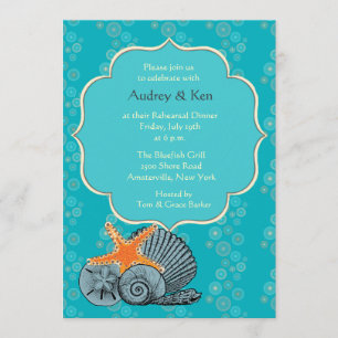 Shell Assortment Rehearsal Dinner Invitation Kaart