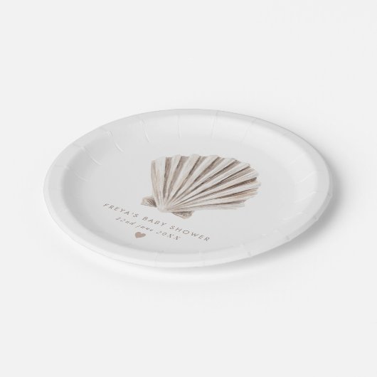Shell-Baby shower Papieren Bordje (Gekanteld)