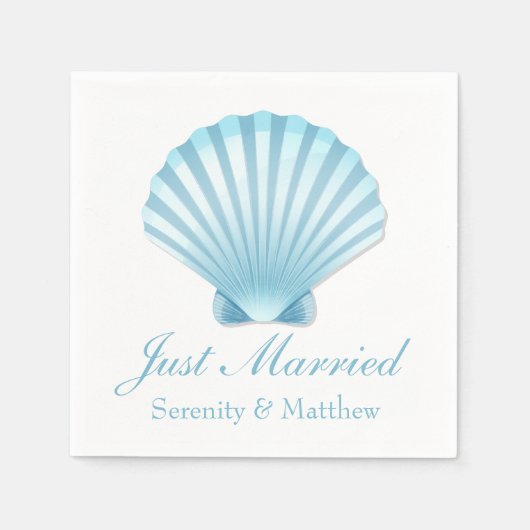 Shell Beach Blue Nautical is net getrouwd Servet (Voorkant)