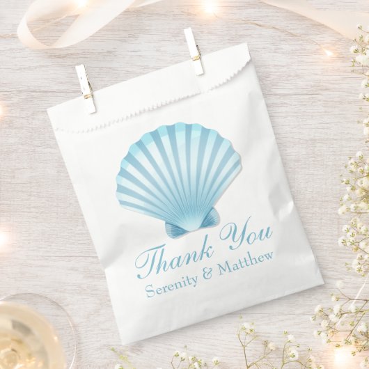 Shell Beach Blue Nautical Wedding Dank u Bedankzakje (Geknipt)